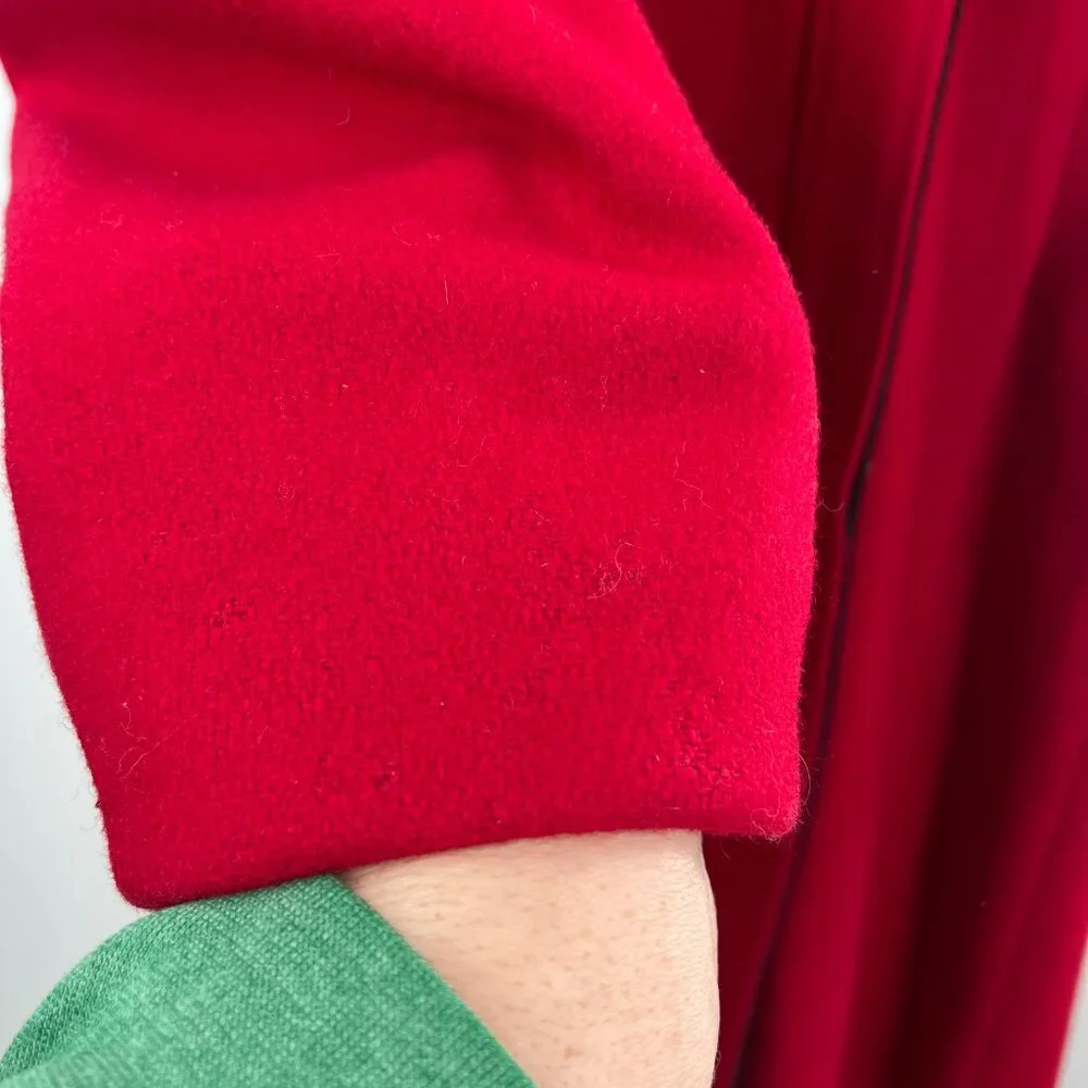 Vintage union made NYG new york girl red wool trench coat glamorous chic‎ 16